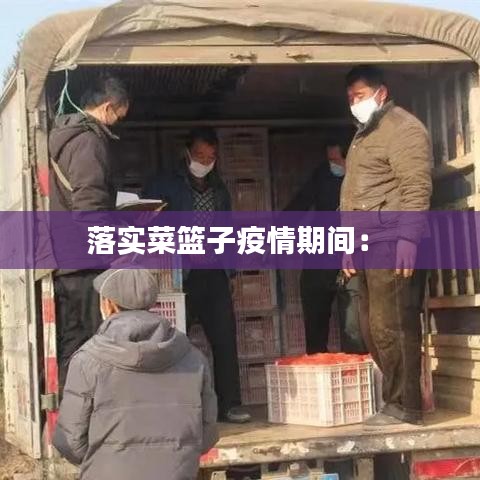 落實菜籃子疫情期間： 