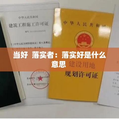 當好  落實者：落實好是什么意思 