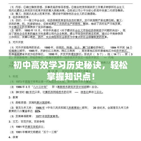 初中高效學習歷史秘訣，輕松掌握知識點！