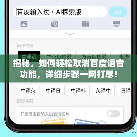 揭秘，如何輕松取消百度語(yǔ)音功能，詳細(xì)步驟一網(wǎng)打盡！