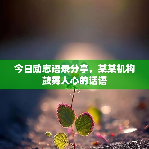 今日勵志語錄分享，某某機(jī)構(gòu)鼓舞人心的話語