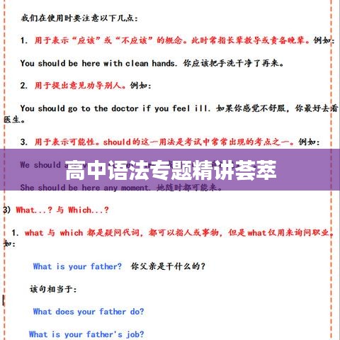 高中語(yǔ)法專(zhuān)題精講薈萃